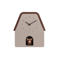 Nástenné hodiny Highland Cow Cuckoo Karlsson KA6162WG, šedá